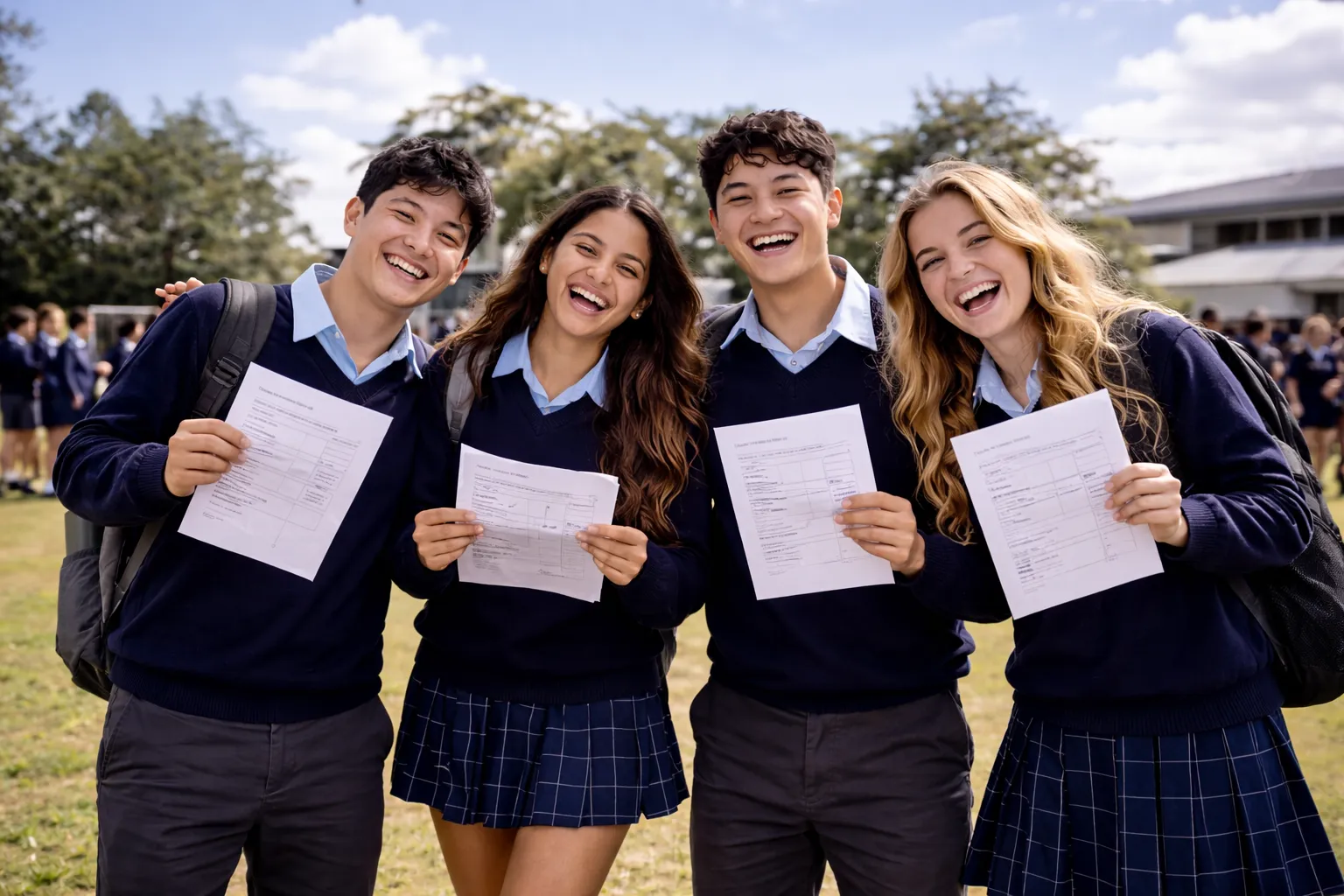 Students collaborating in class